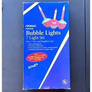 Noma Indoor Bubble Lights 7 Light Set  Red Green Retro Christmas THEY WORK!!